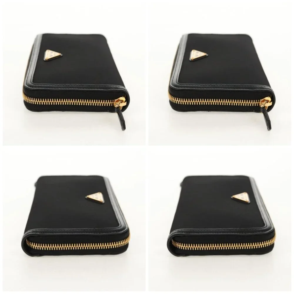 PRADA Long Wallet Leather Nylon Black Gold 1ML506 Auth am10026V - Picture 16 of 16